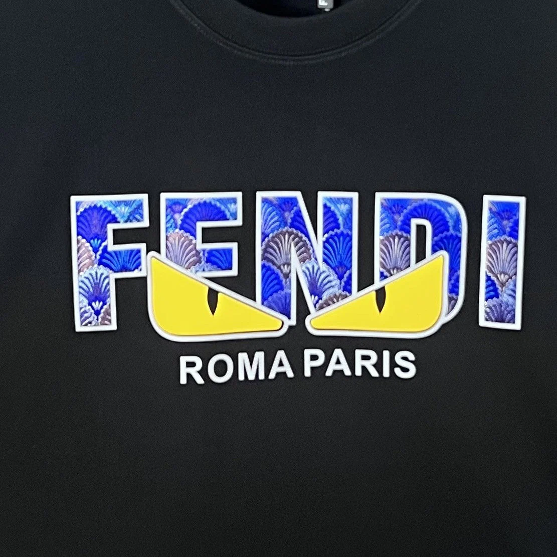 Flocked Embroidered Sweatshirt