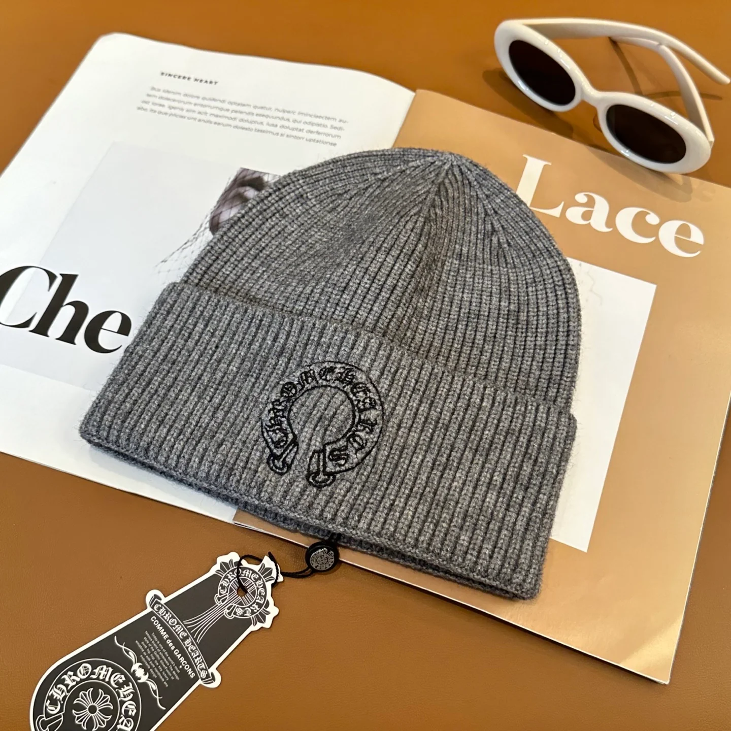 Embroidered Cashmere Knitted  Beanie