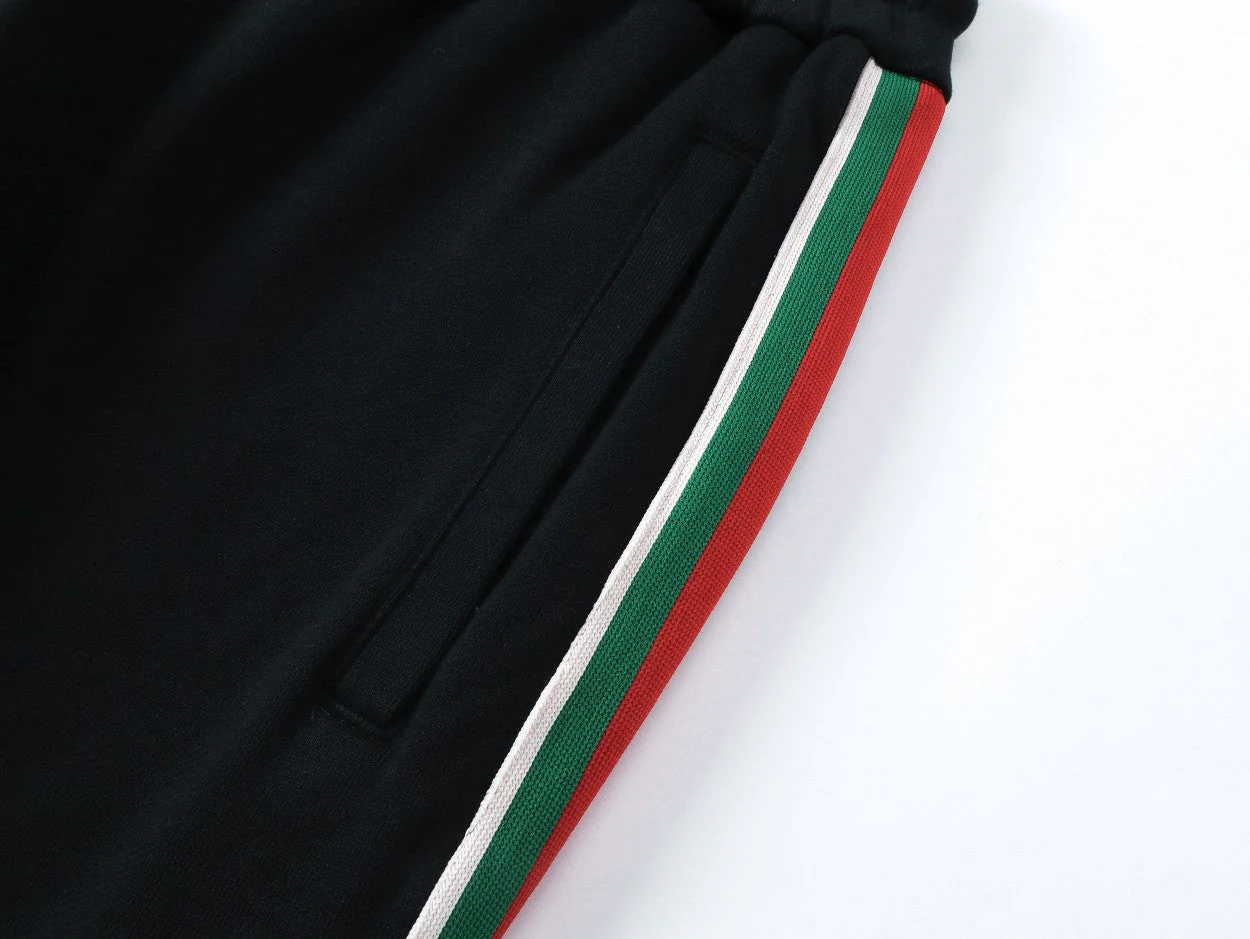 Embroidery drawstring casual trousers