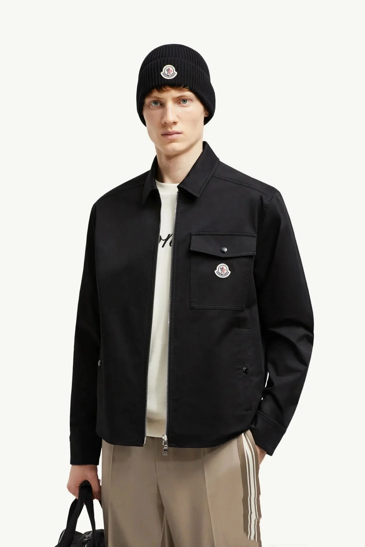 Badge zip-up cotton jacket