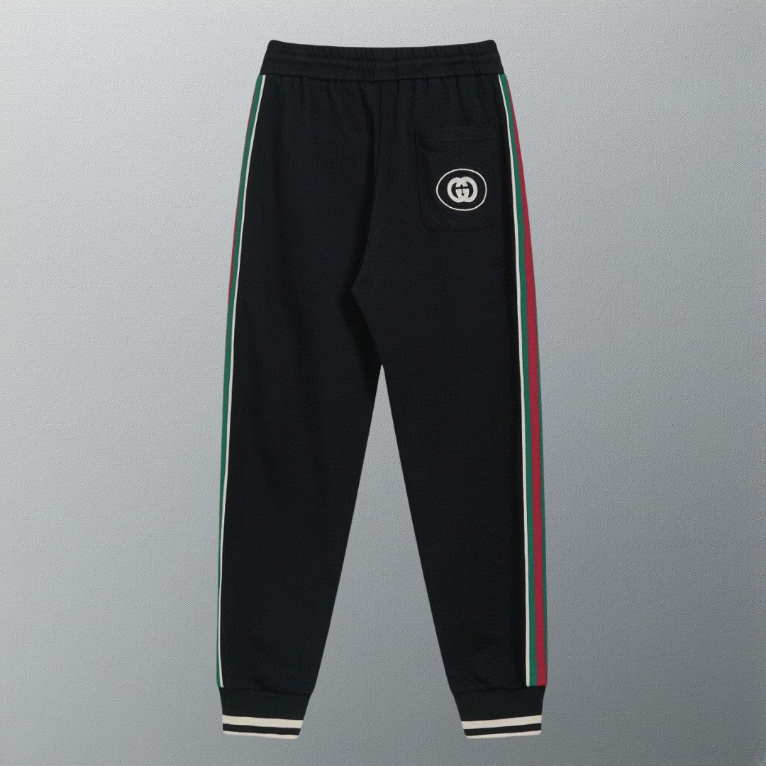 Embroidery drawstring casual trousers