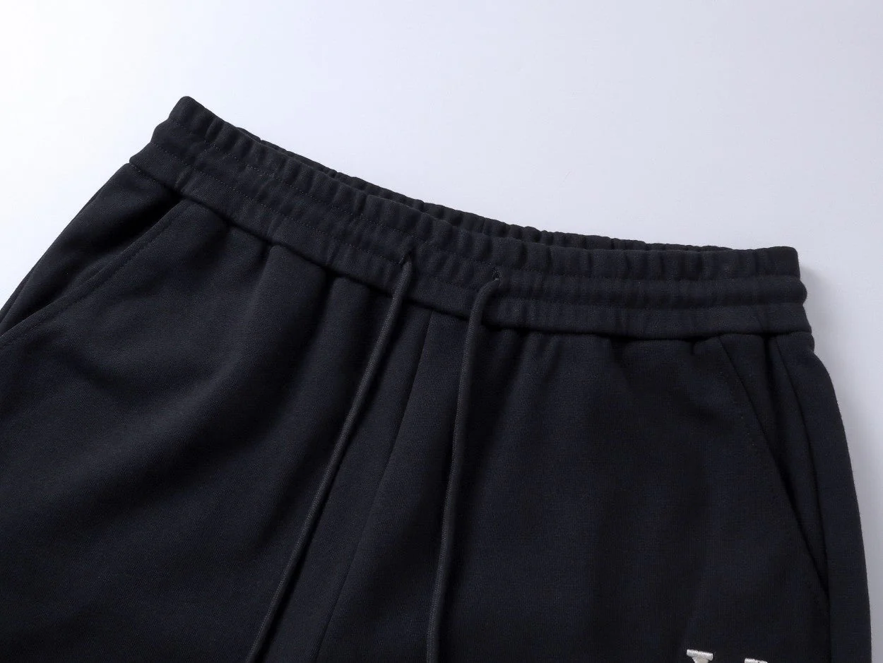 Embroidery drawstring casual trousers