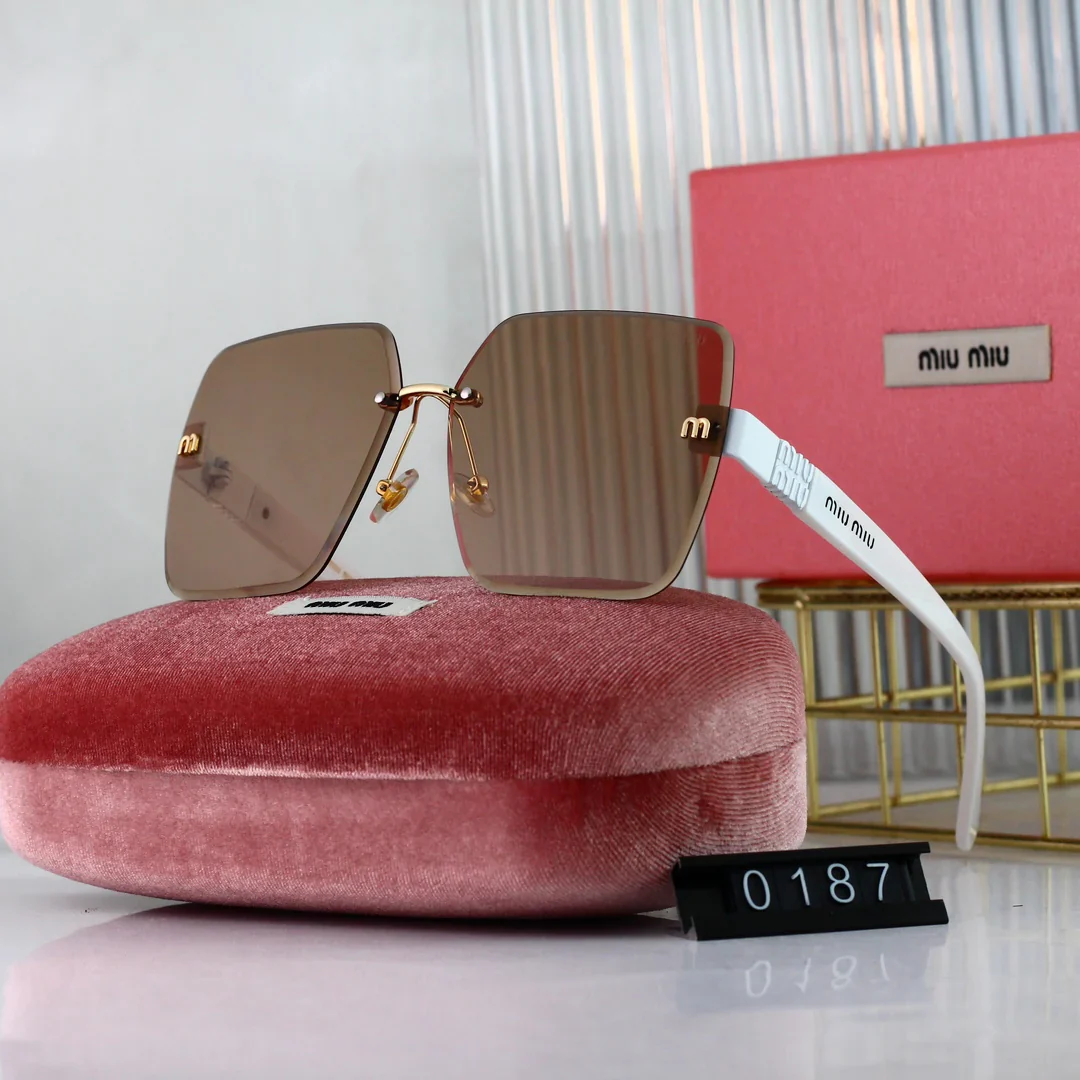 6-color high-definition lens frameless design sunglasses 0187