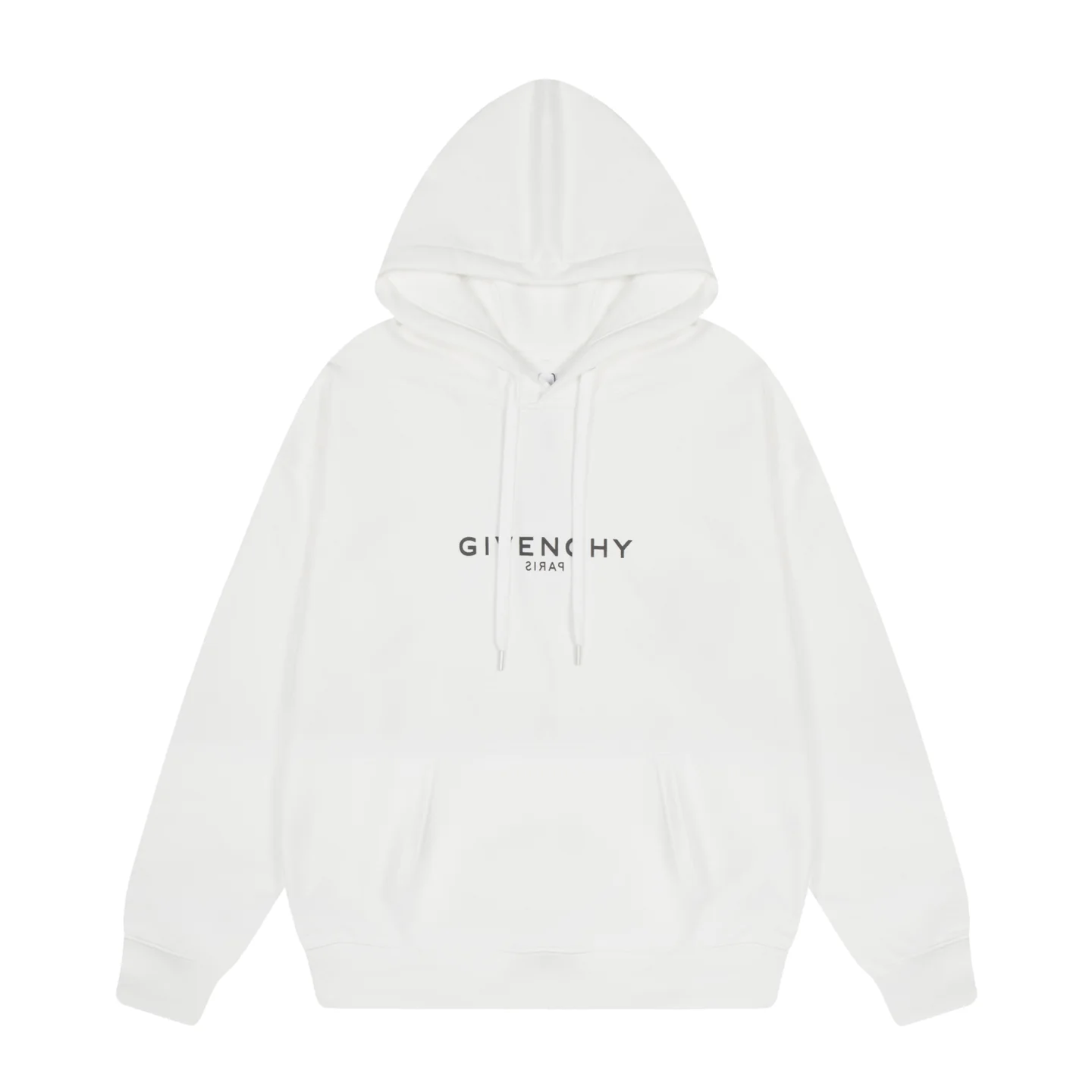 Reverse print hooded sweatshirt