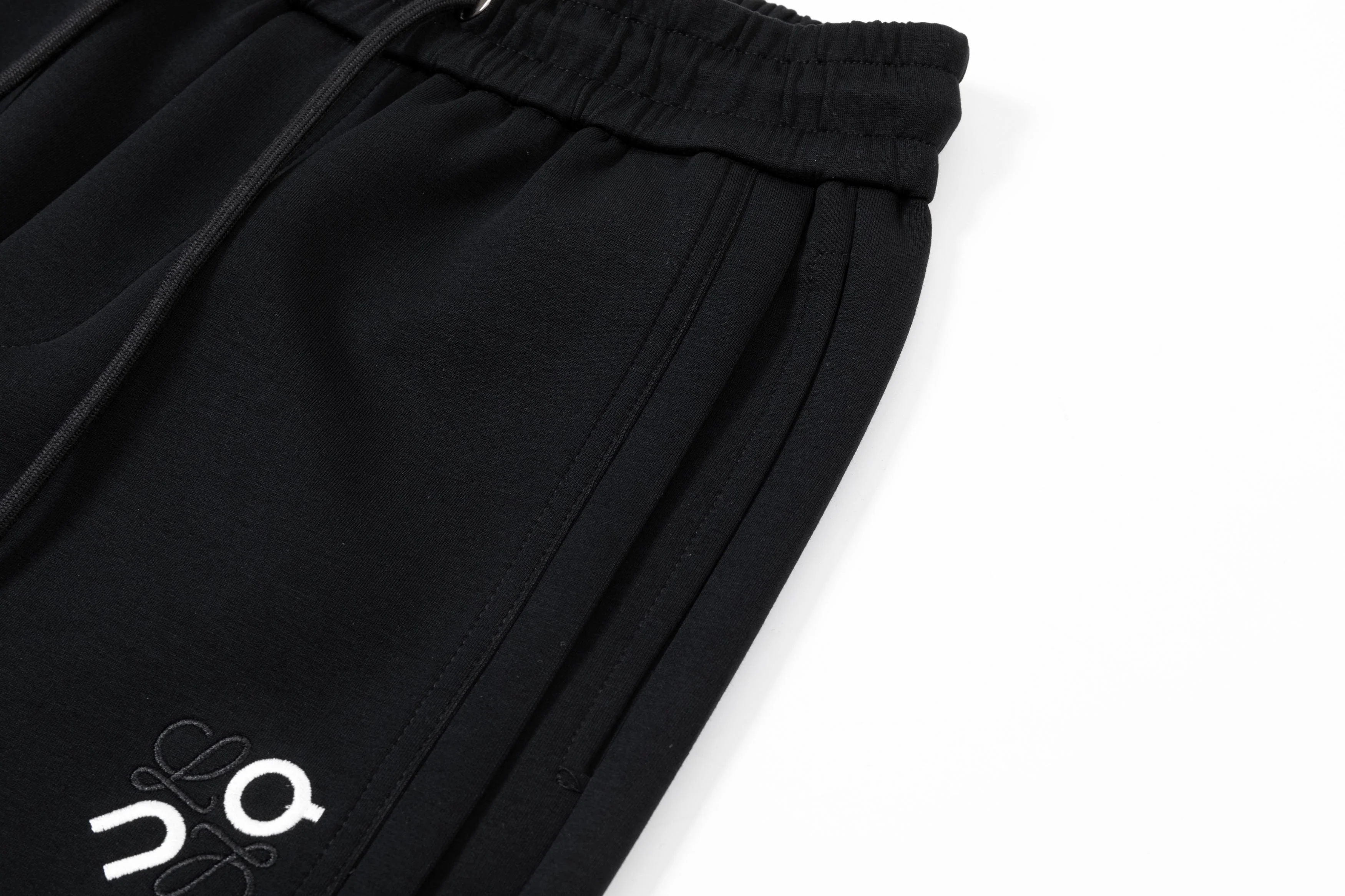 Embroidered drawstring casual trousers