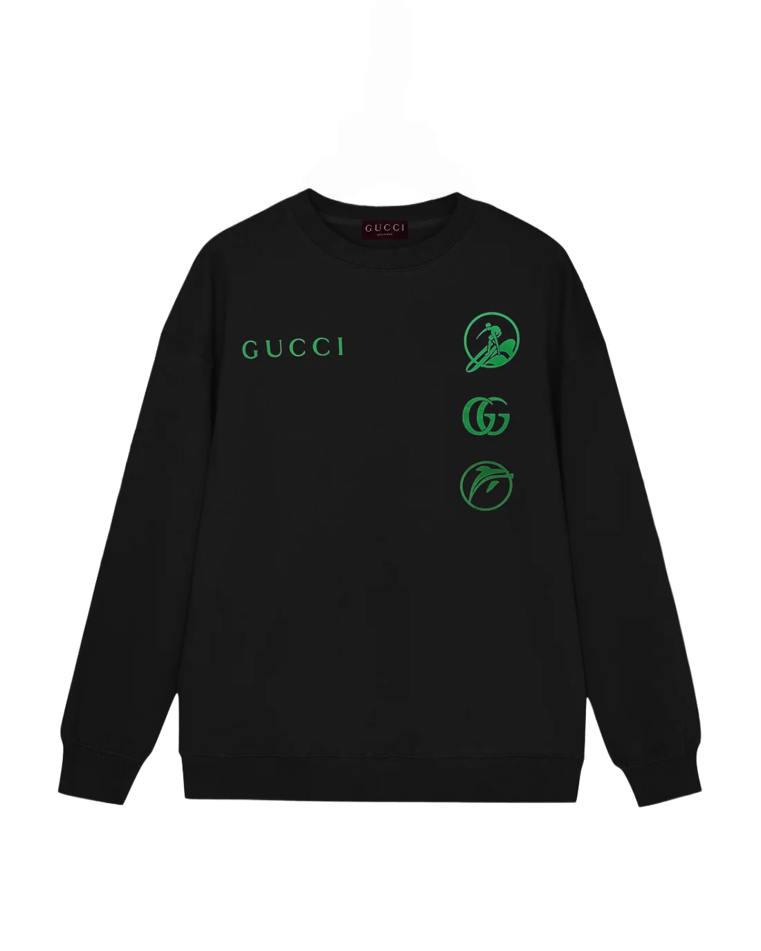 Suede ski offset sweatshirt
