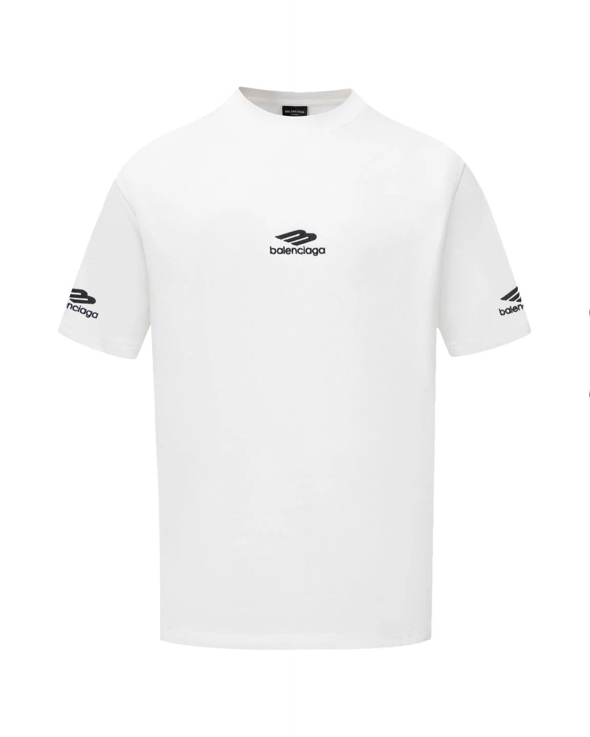 Embroidered crew neck cotton T-shirt