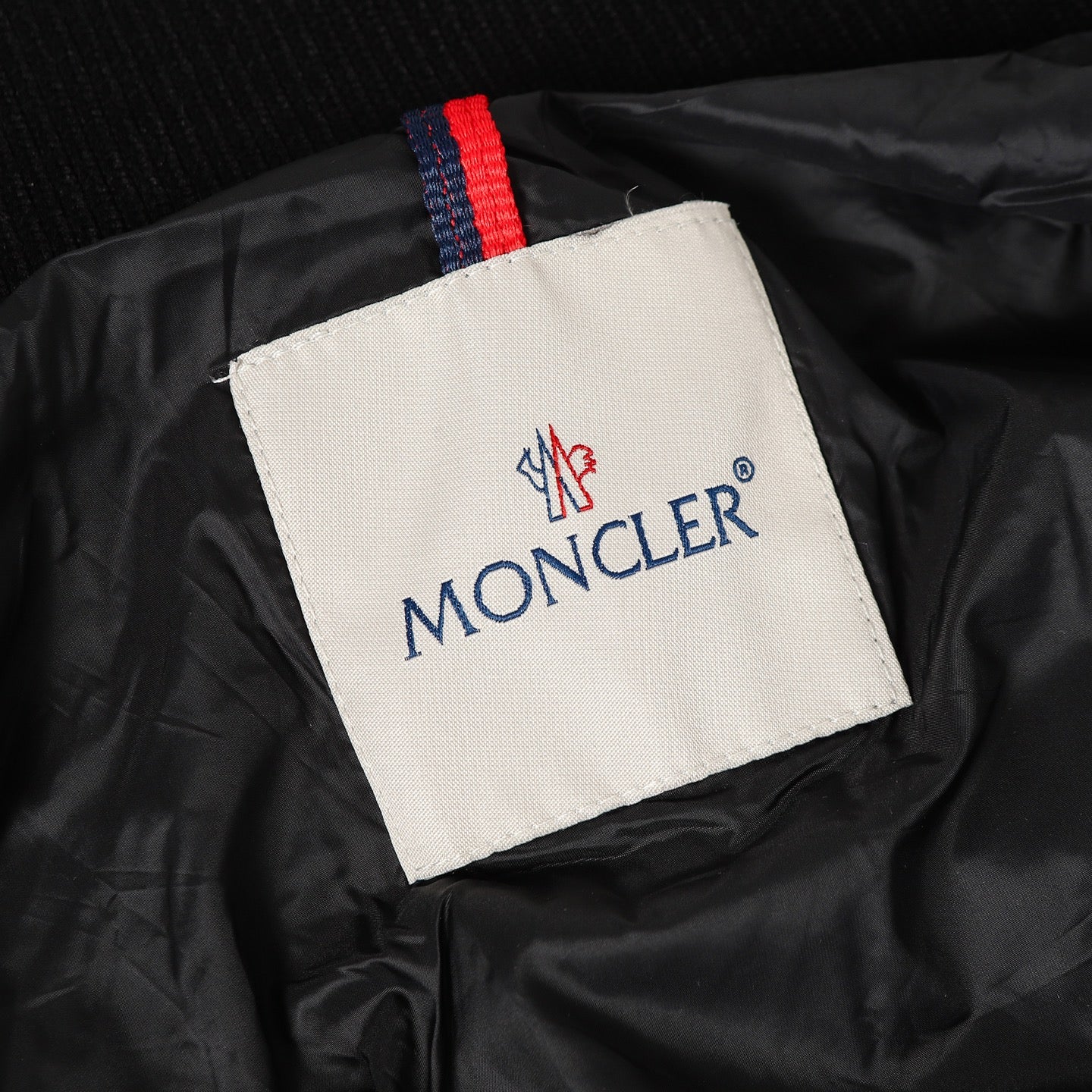 Wool knit down stand collar jacket