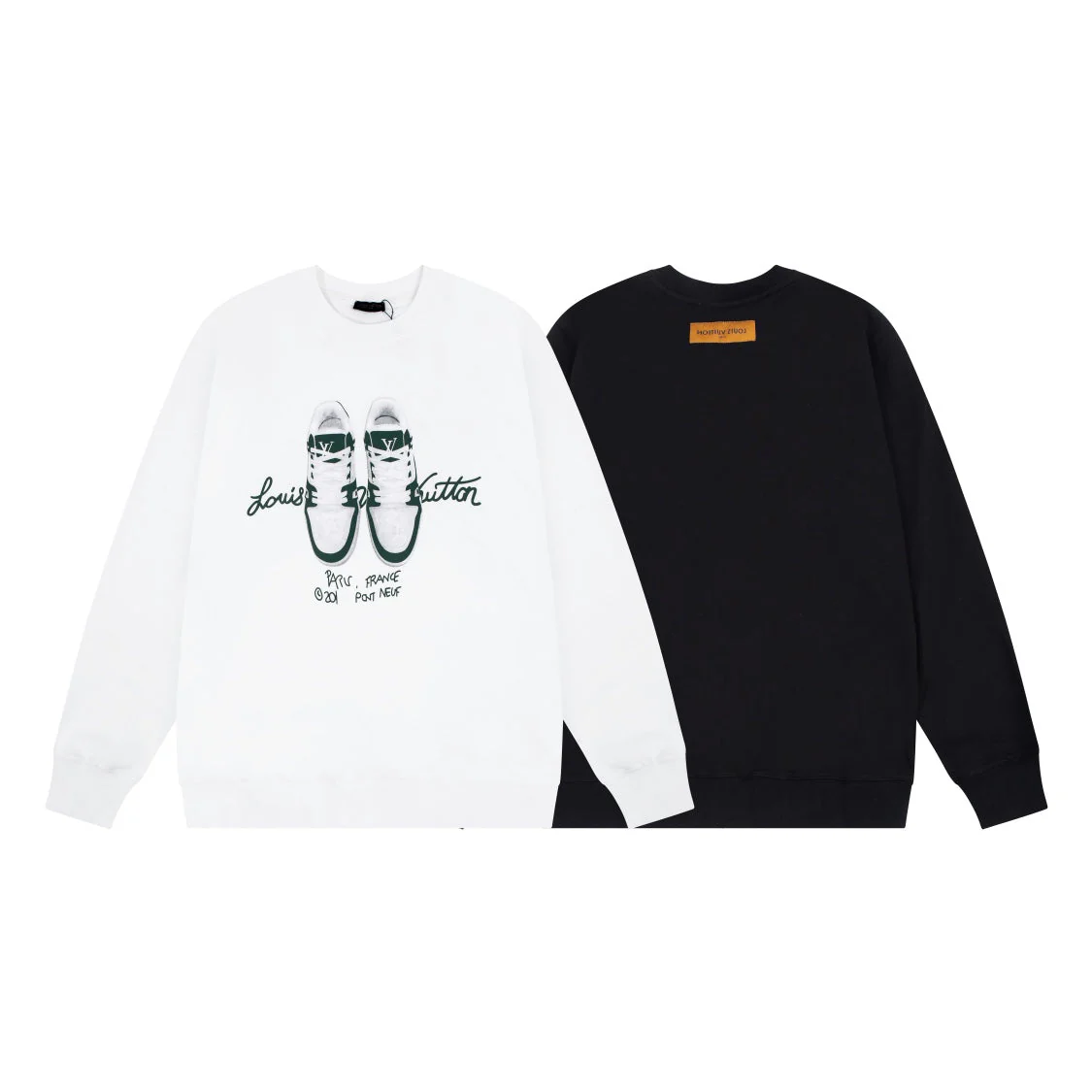 Fashion sneakers patterned sweatshirt