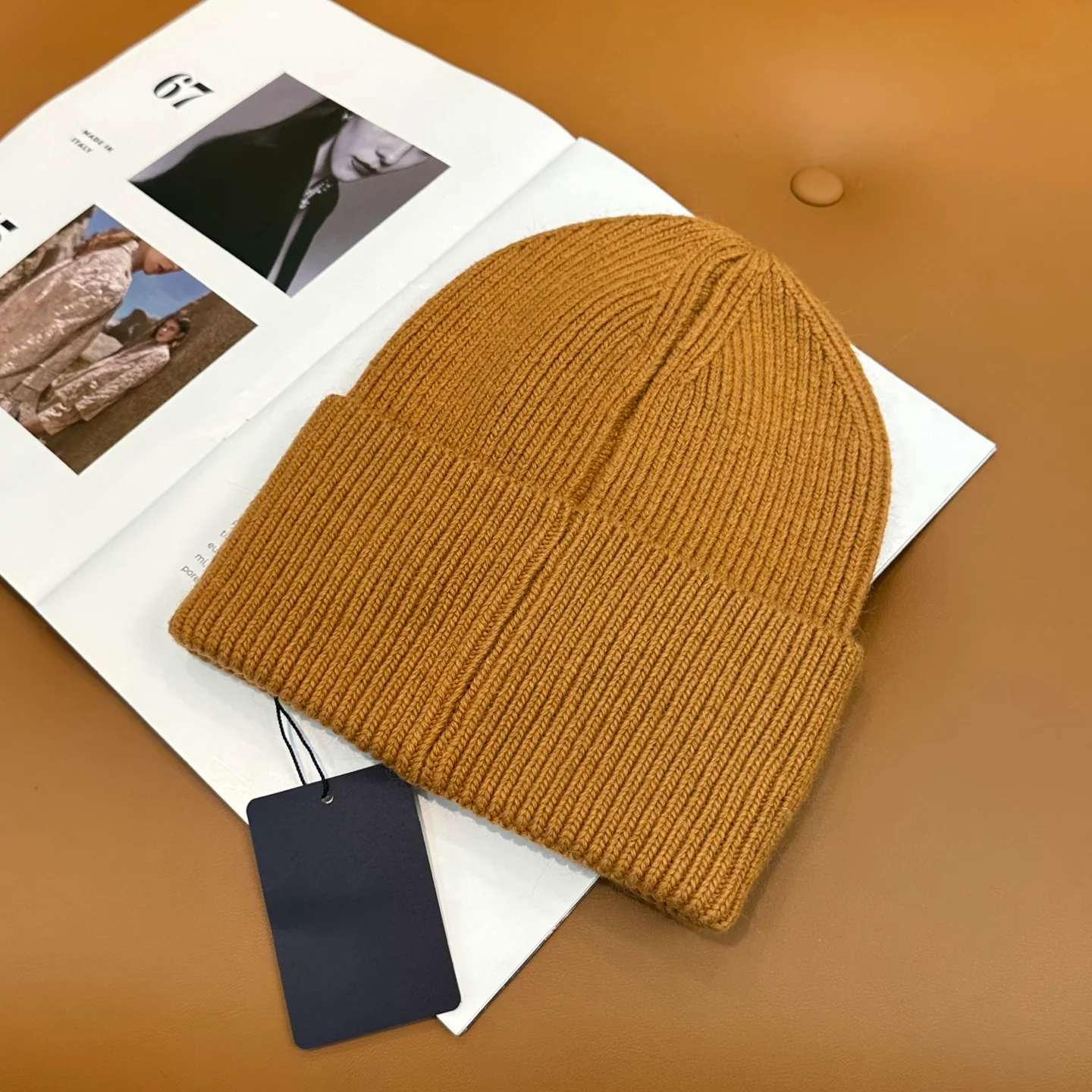 Floral embroidered knitted beanie