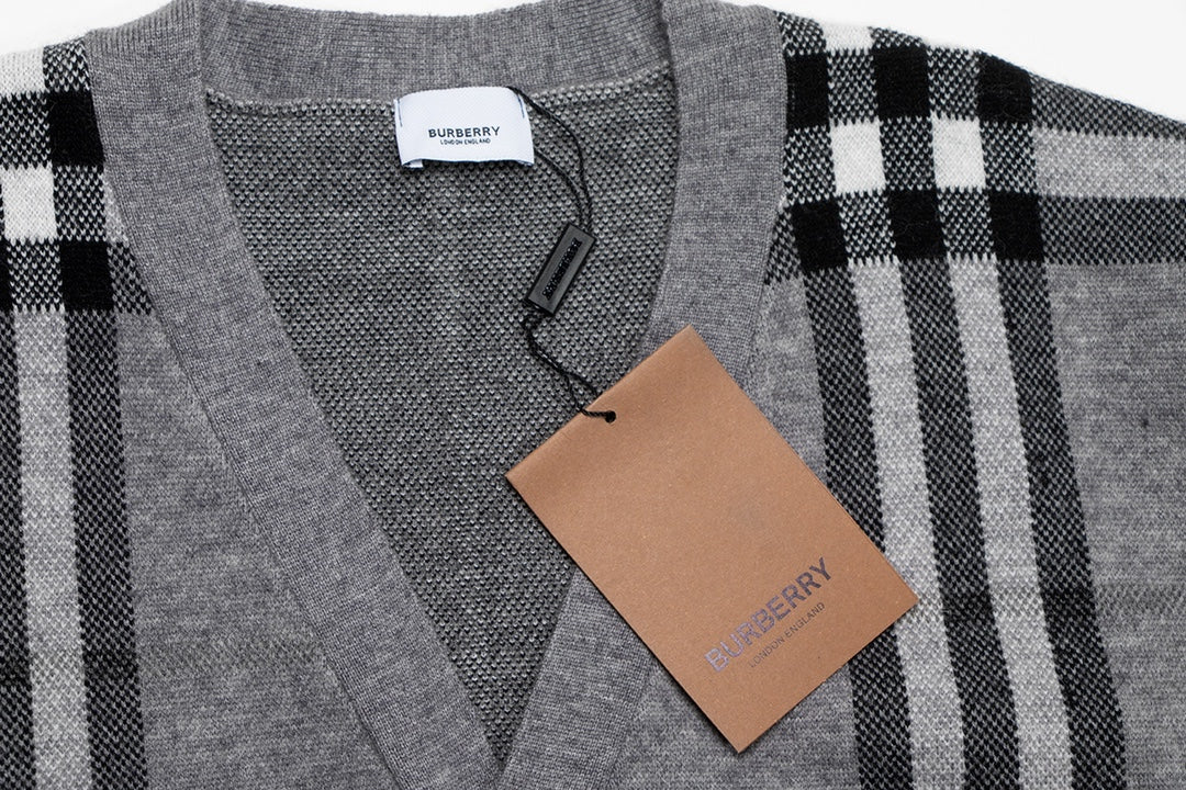 Classic Plaid Sweater Cardigan