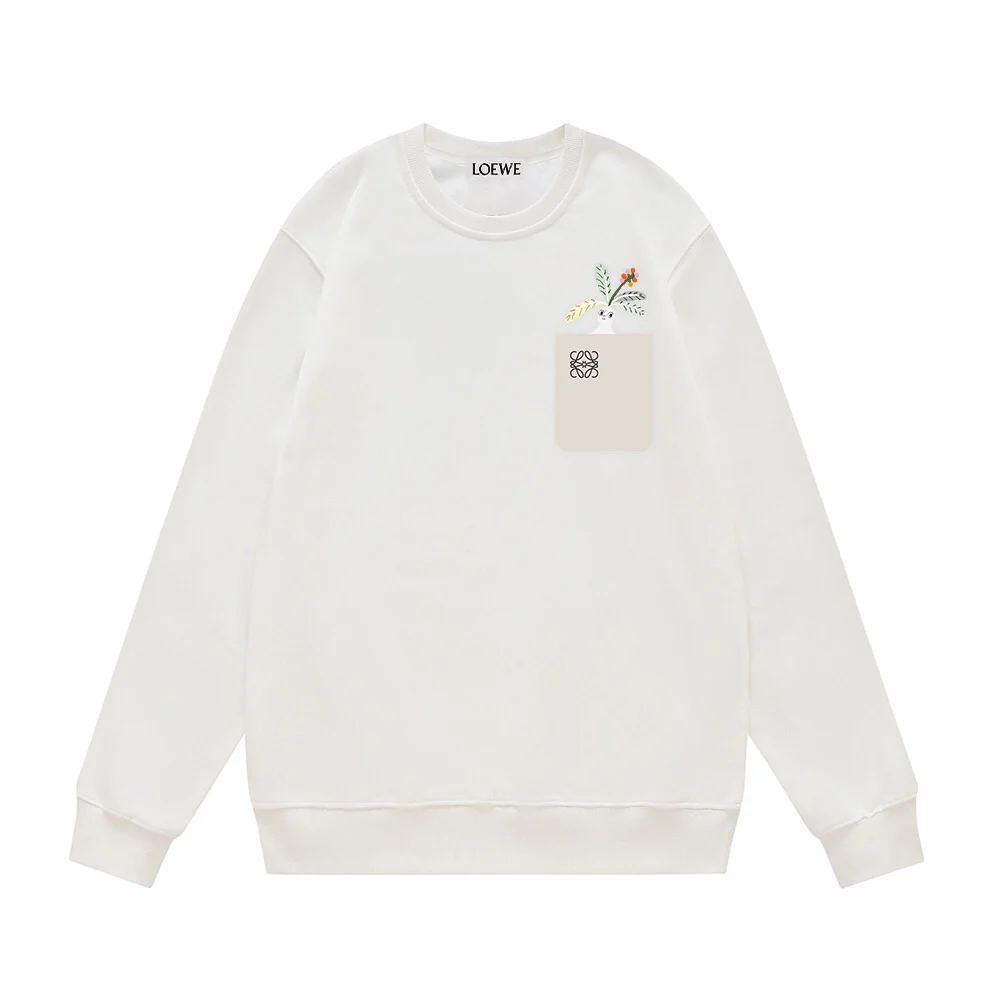 Pocket Print Cotton Sweatshirt