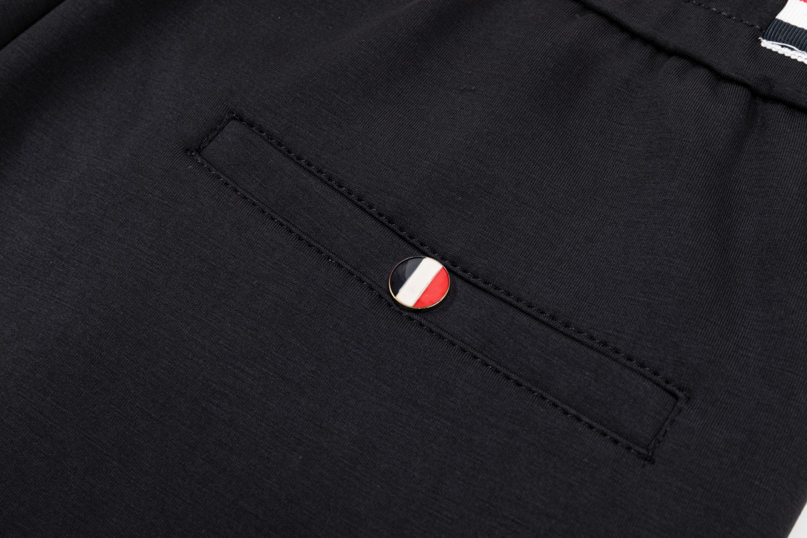 Embroidery cotton drawstring trousers