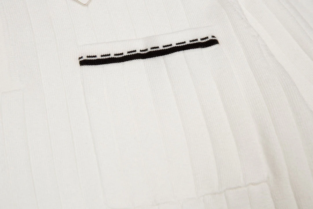 Knitted lapel cashmere sweatshirt