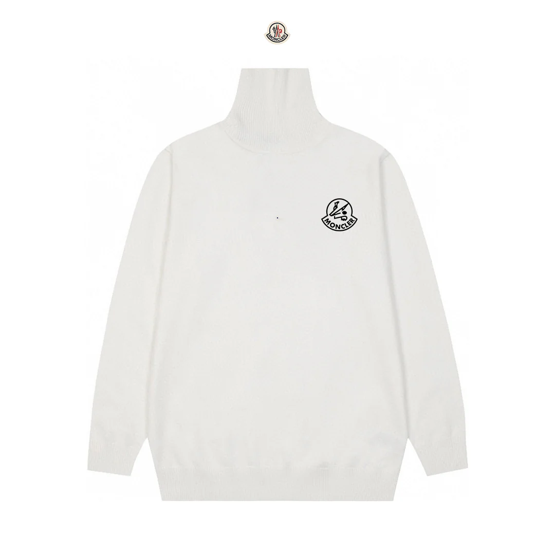 Printed turtleneck cashmere sweater