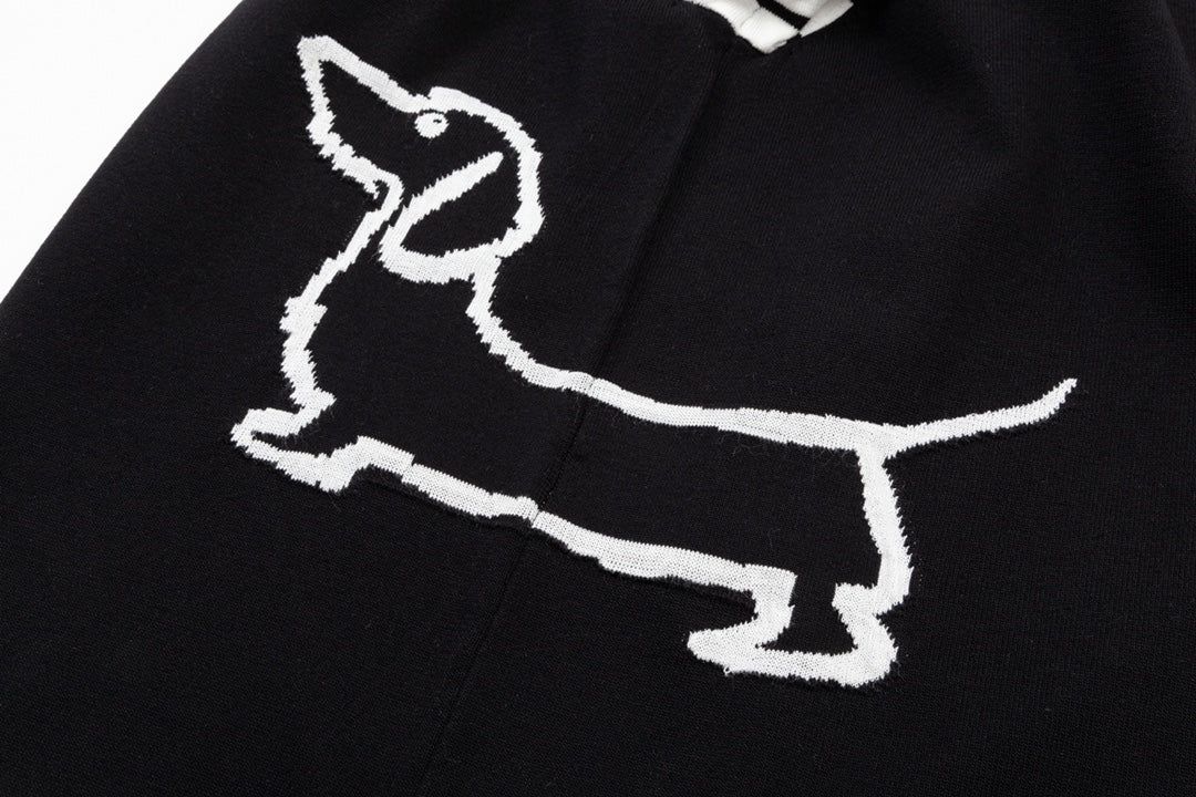 Knitted embroidered crew neck cotton T-shirt