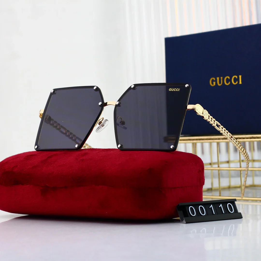 6-color square popular high-definition lens metal sunglasses 00110