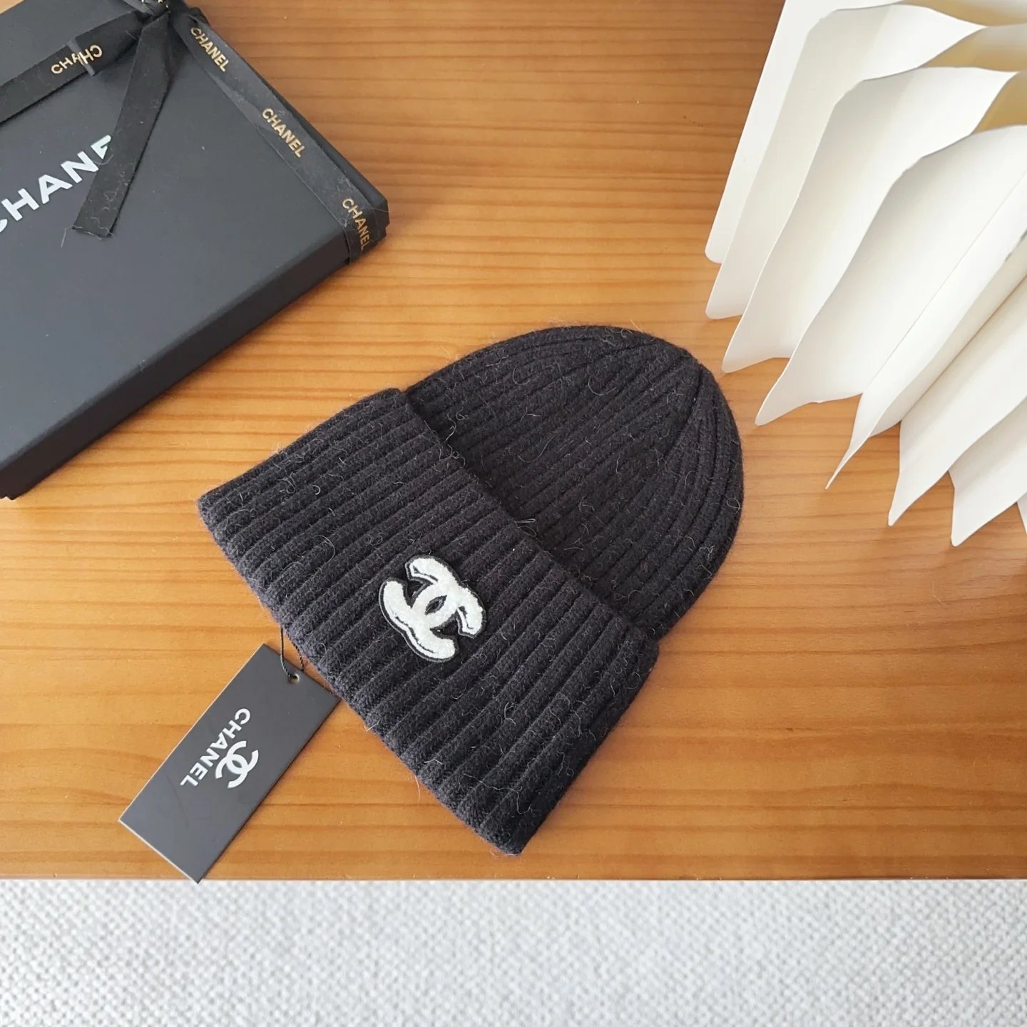 Embroidered Wool Knit Beanie