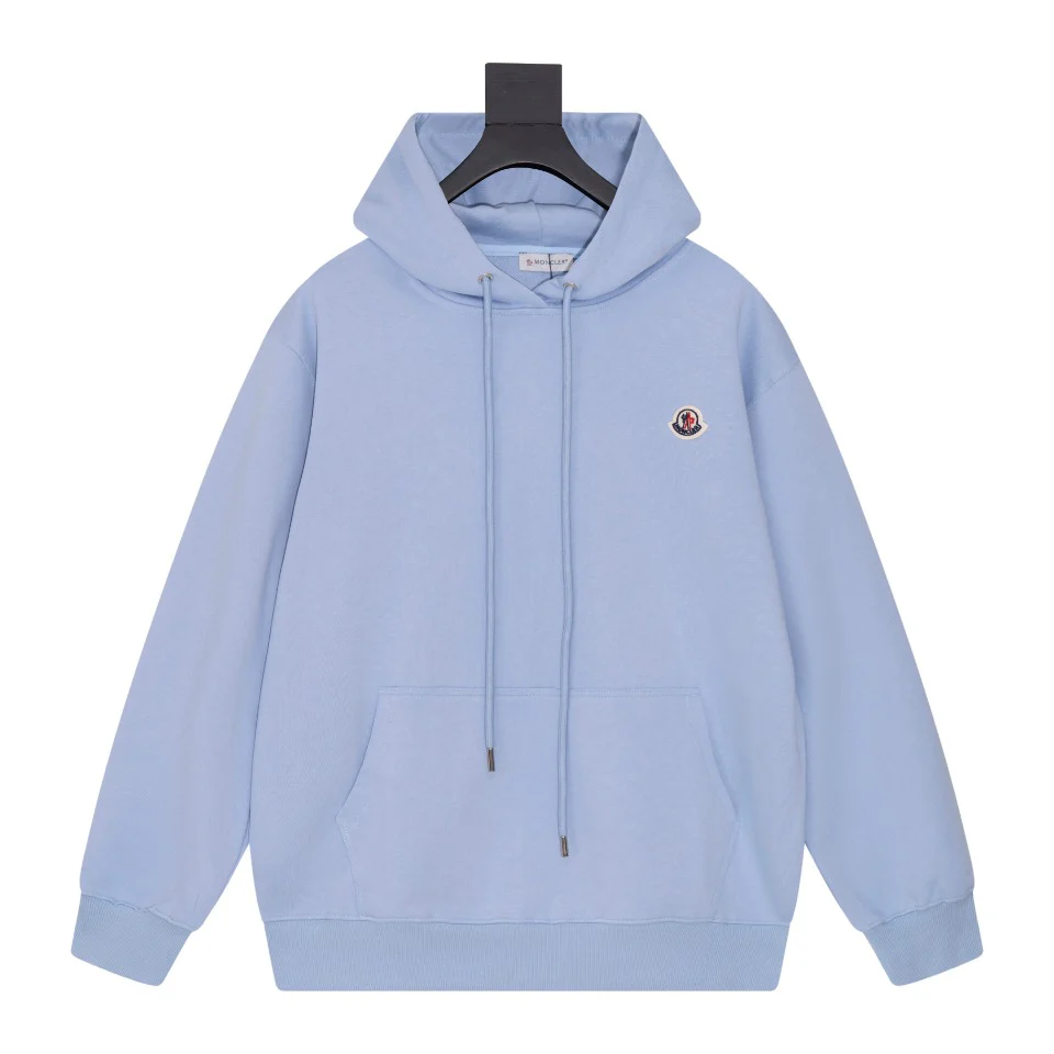 Embroidered cotton hooded sweatshirt