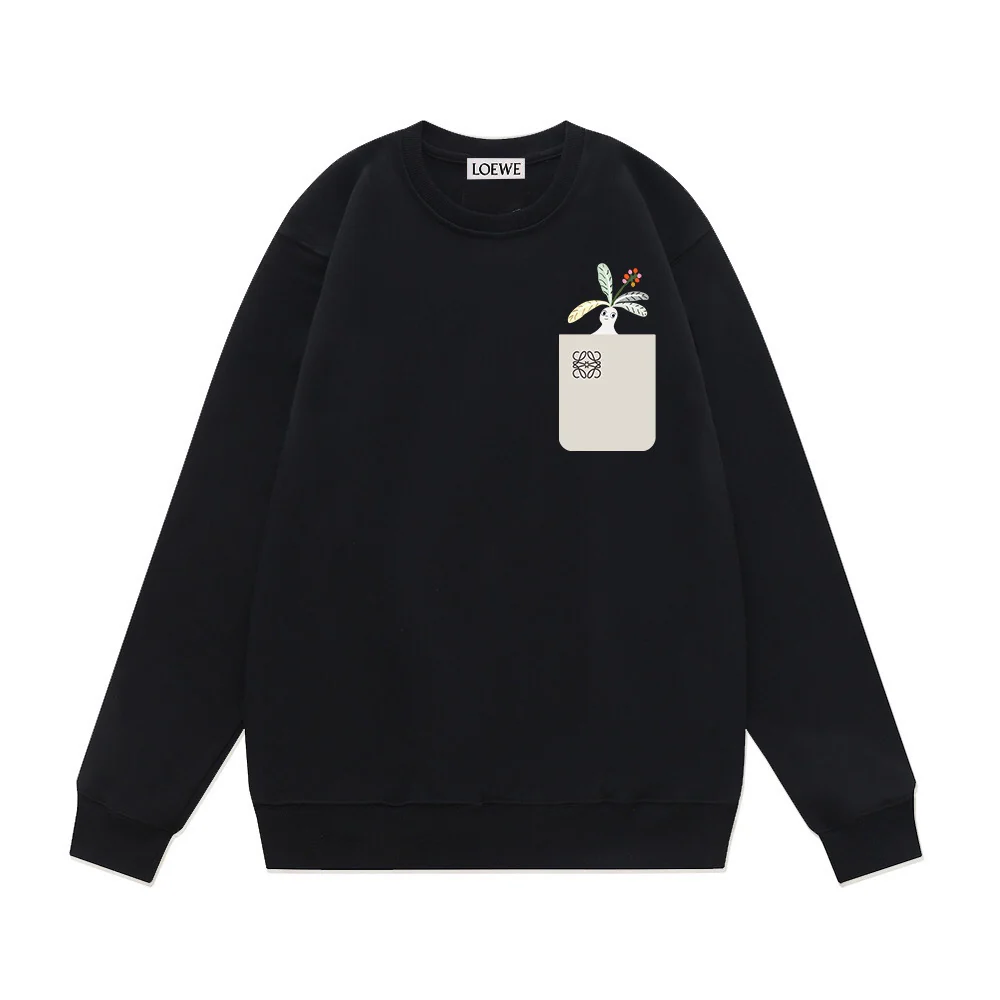 Pocket Print Cotton Sweatshirt