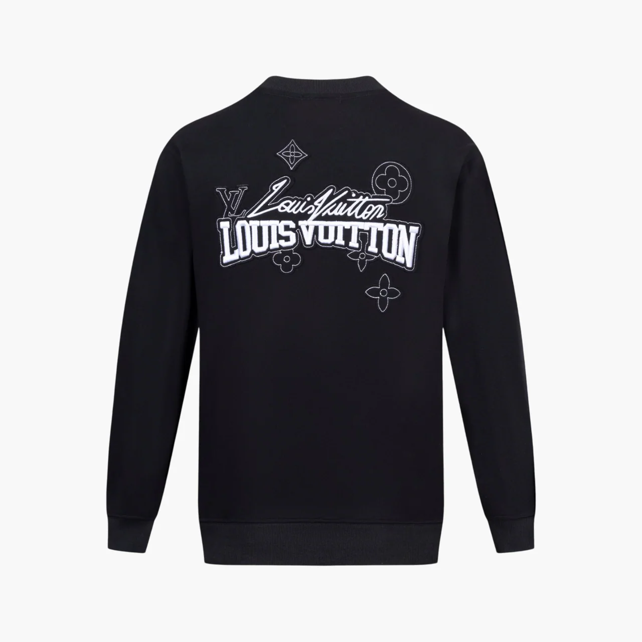 Crew-neck sweatshirt with front and back embroidery