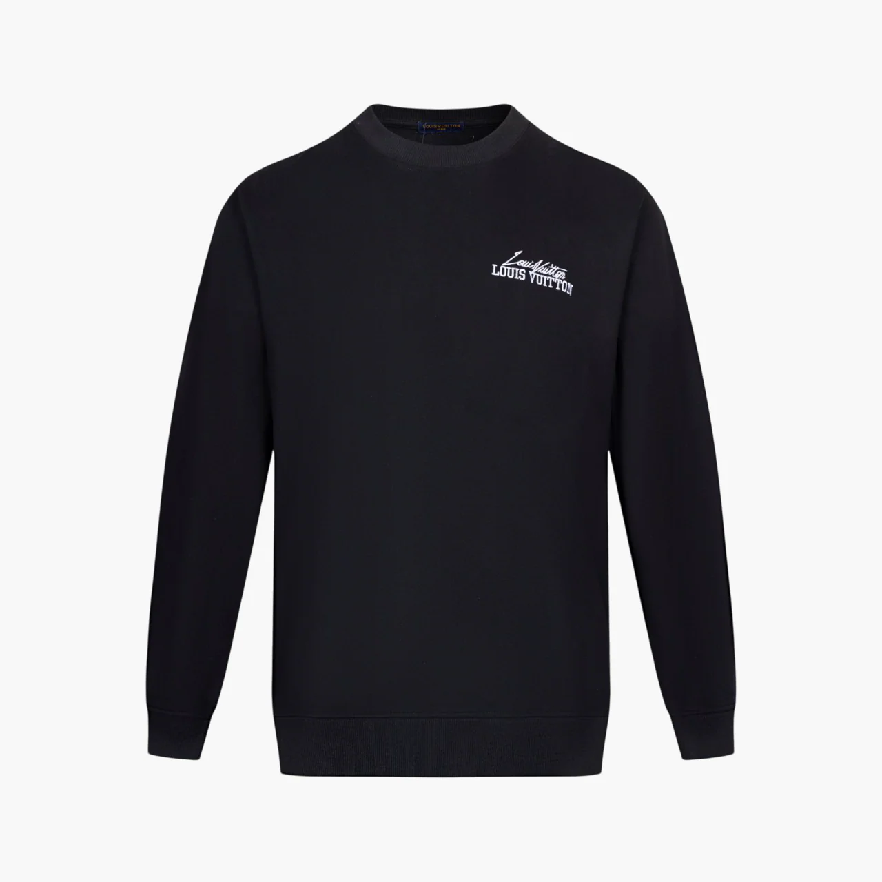 Crew-neck sweatshirt with front and back embroidery