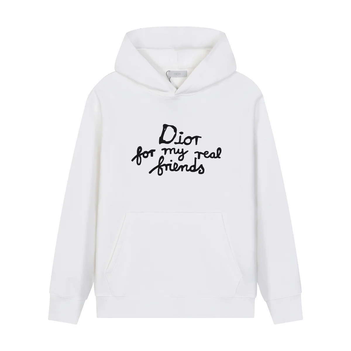 Embroidered cotton hooded sweatshirt