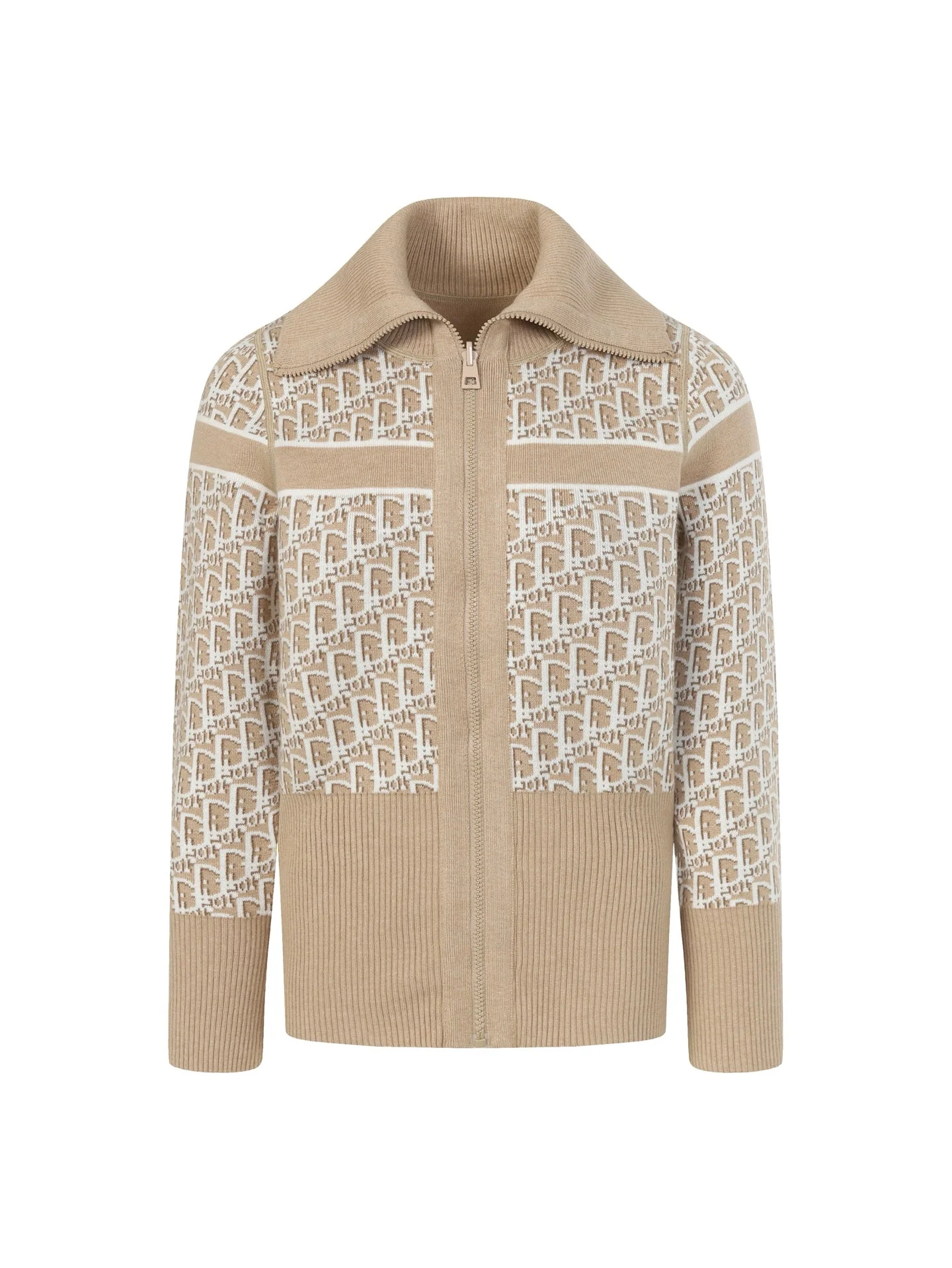 Reversible zippered knit jacket