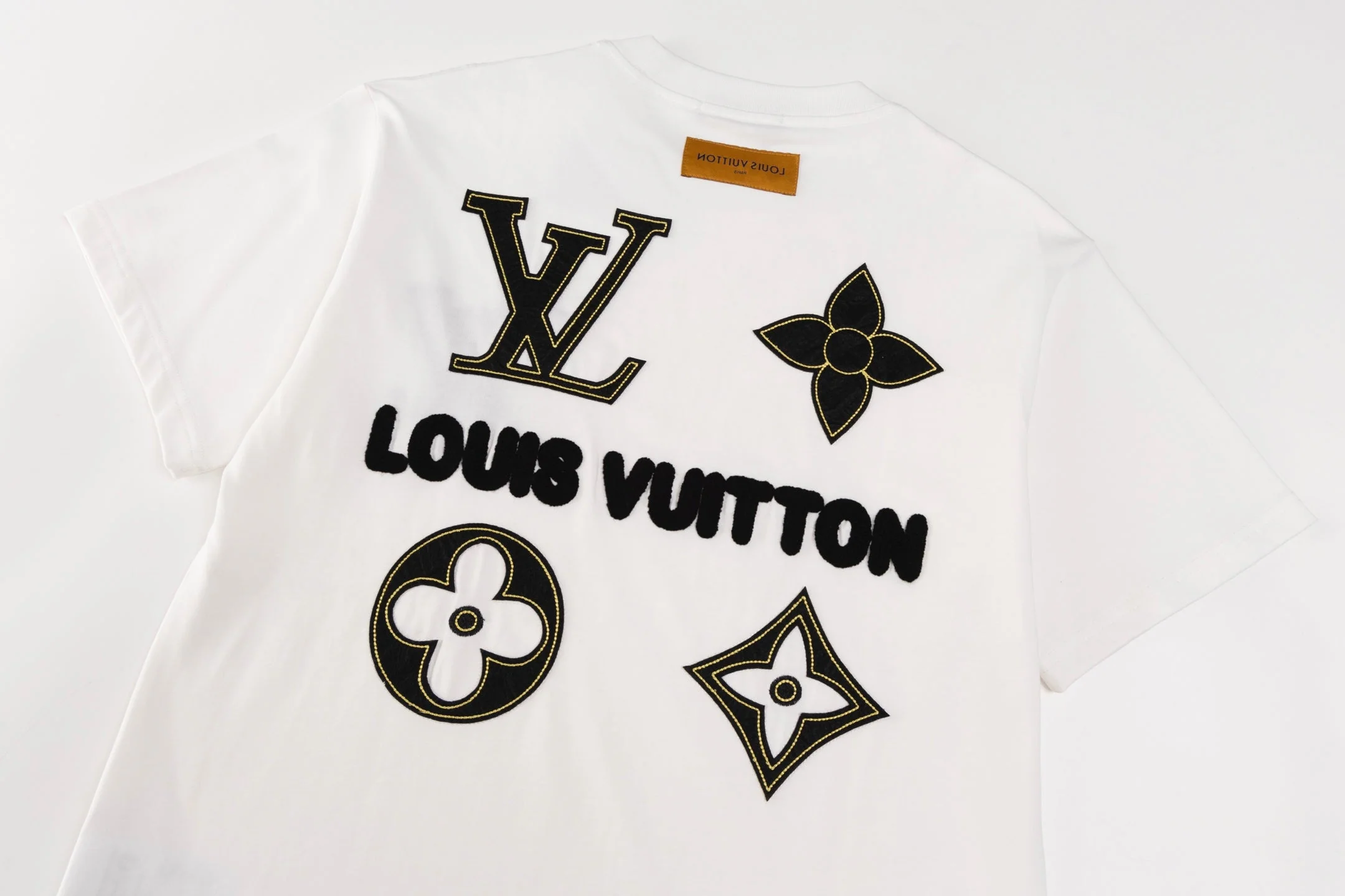 Double-sided embroidered cotton T-shirt