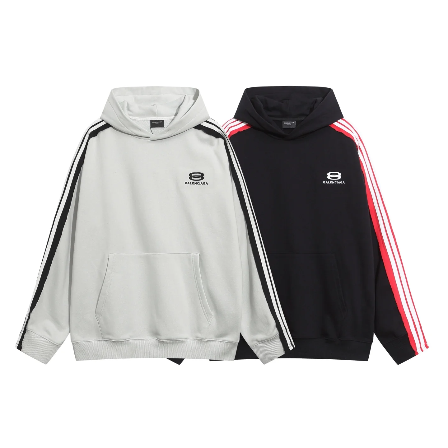 Embroidered cotton hooded sweatshirt