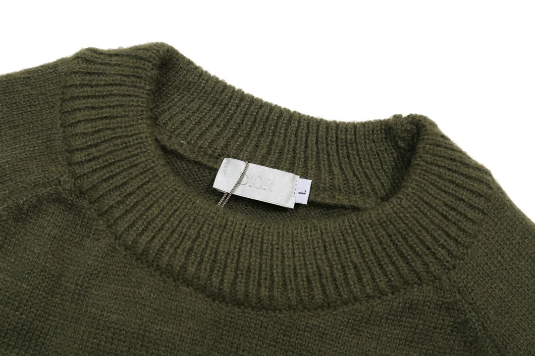 Knitted embroidered cashmere sweatshirt