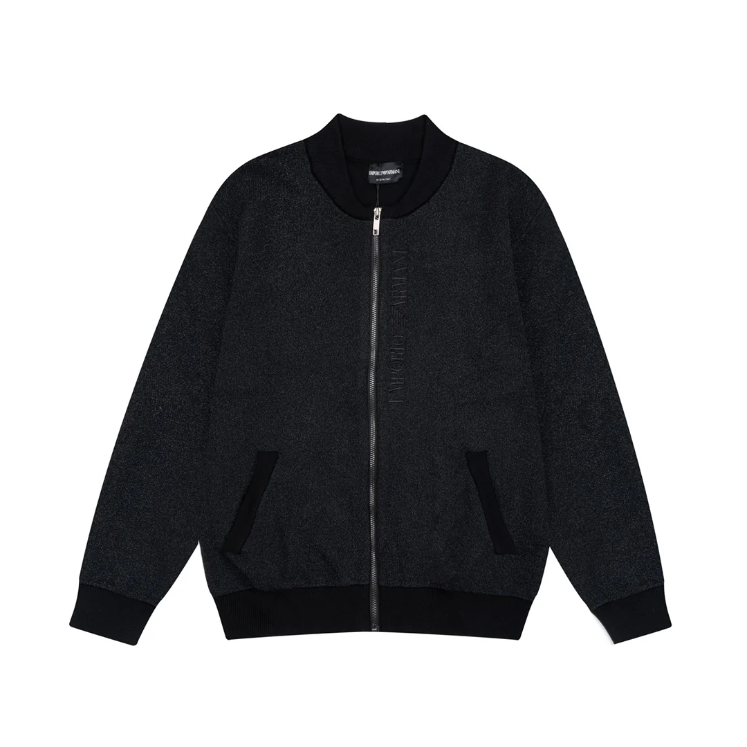 Knitted baseball jacket