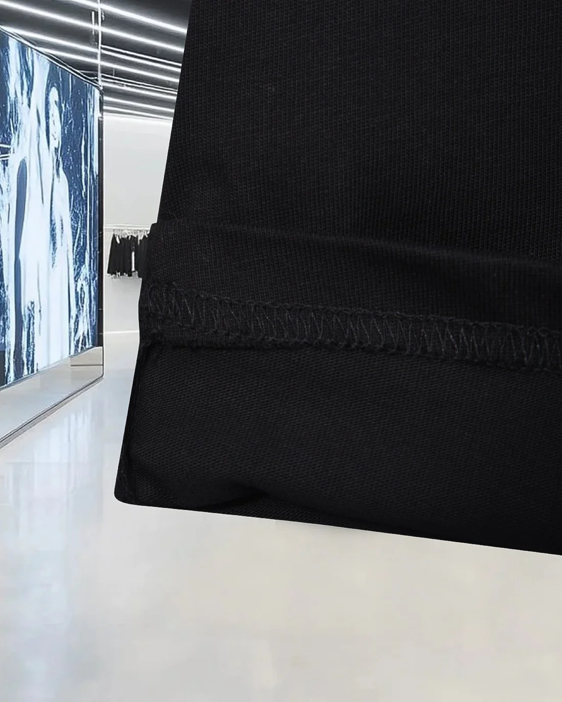 Diamond round neck cotton T-shirt