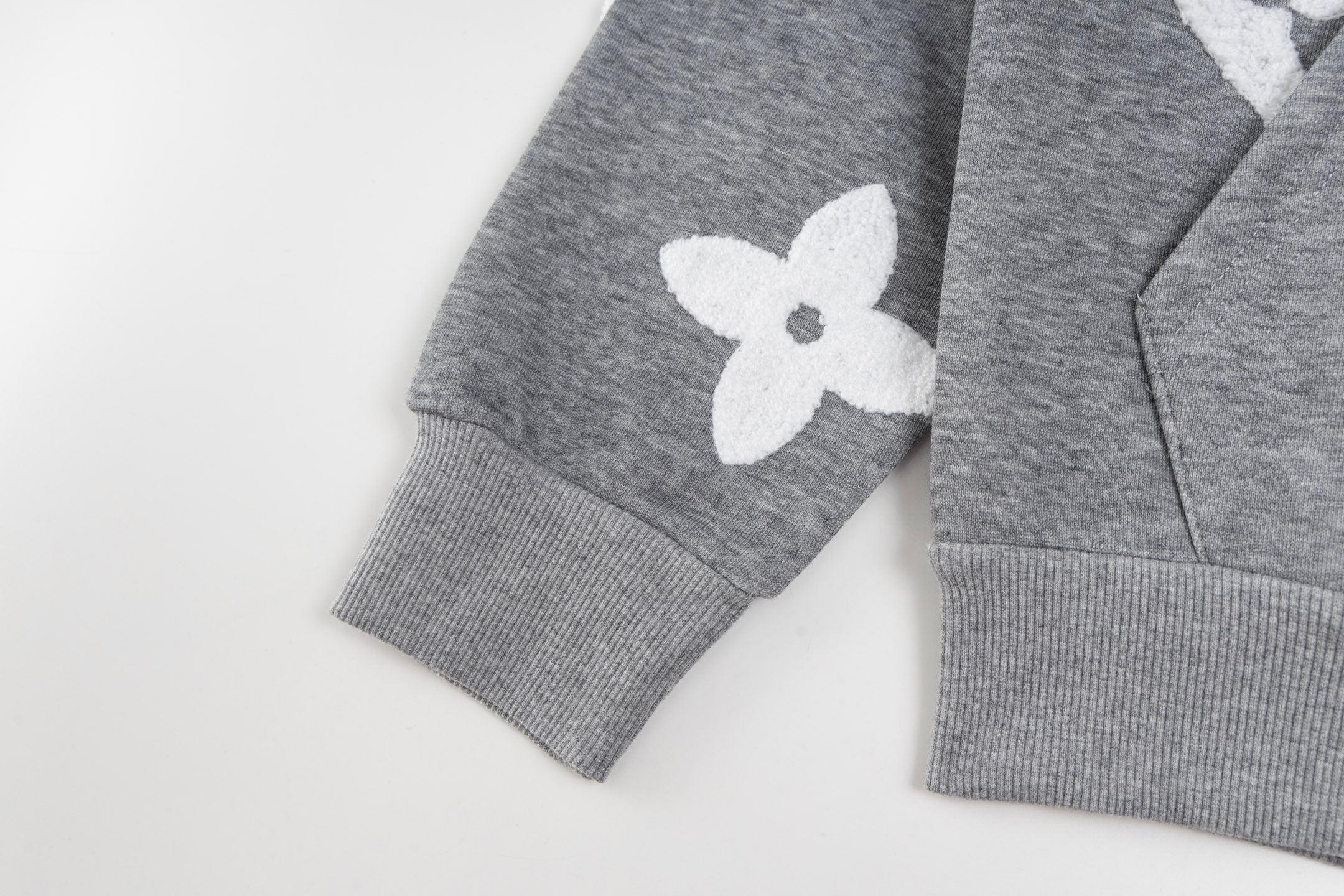 Embroidered hooded cardigan sweatshirt