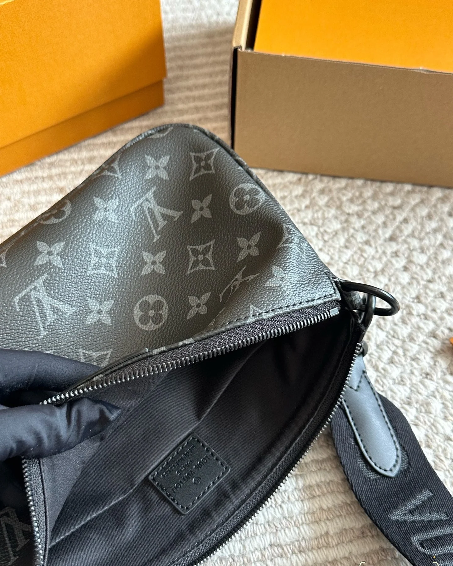 Men's Embossed Crossbody Bag