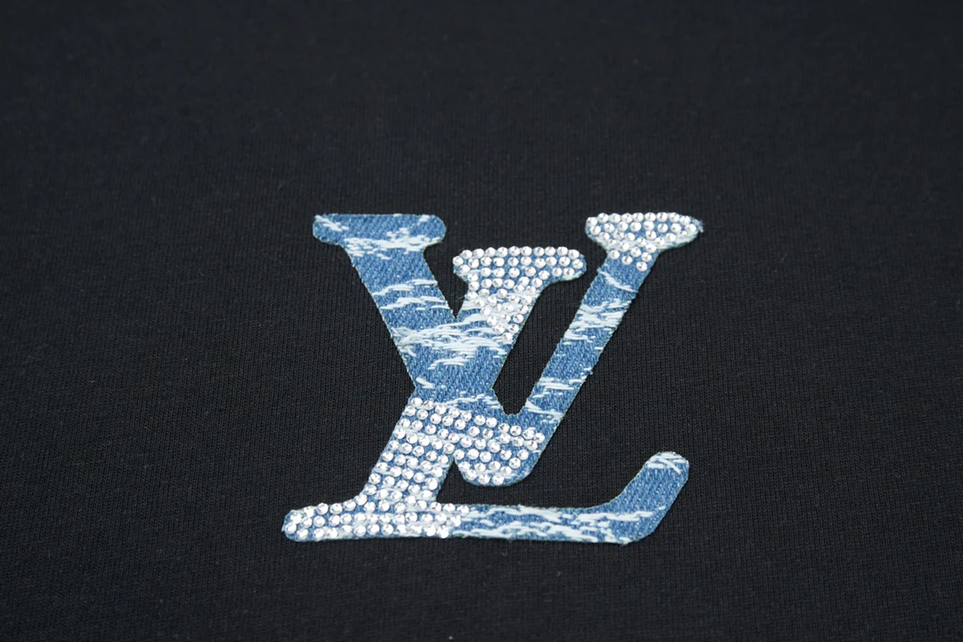 Patchwork crew neck cotton T-shirt