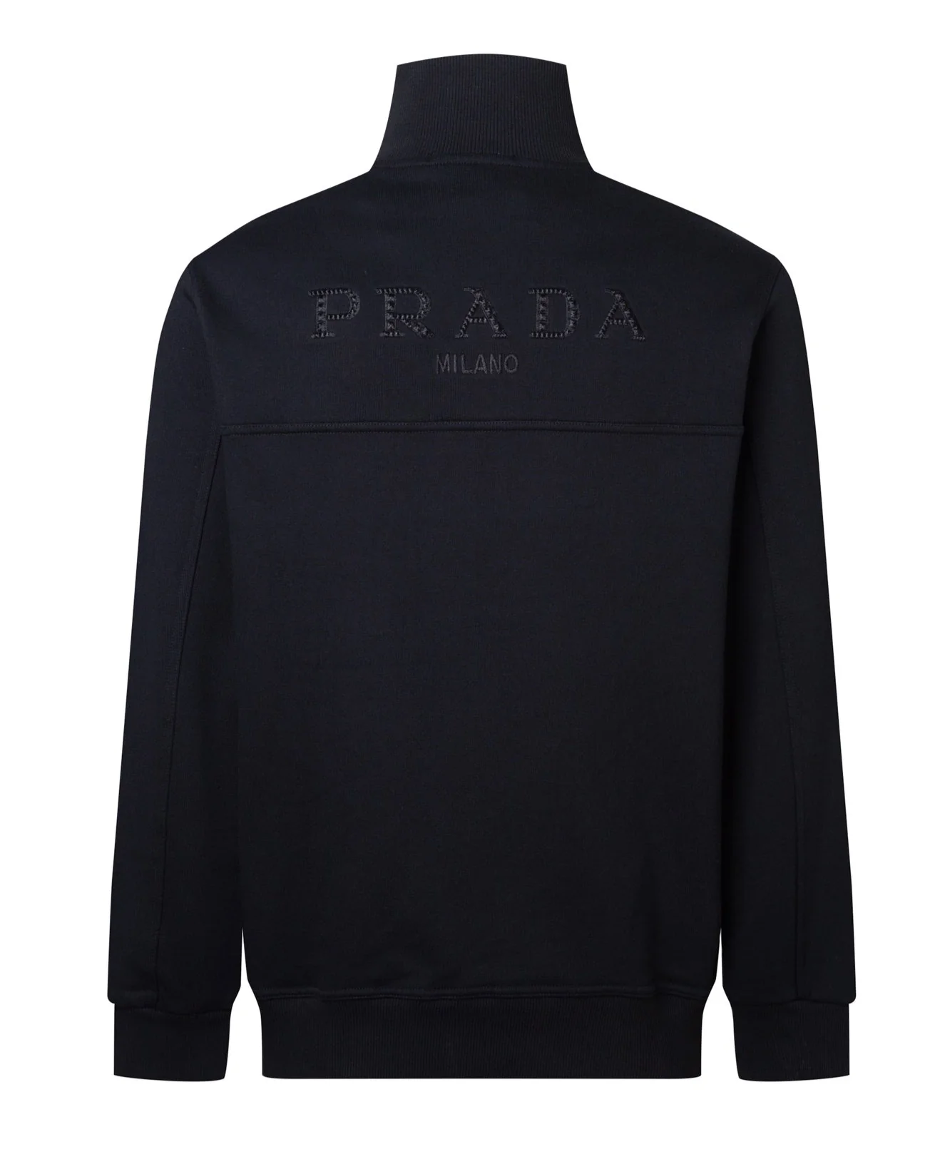 high-neck knitted jacket