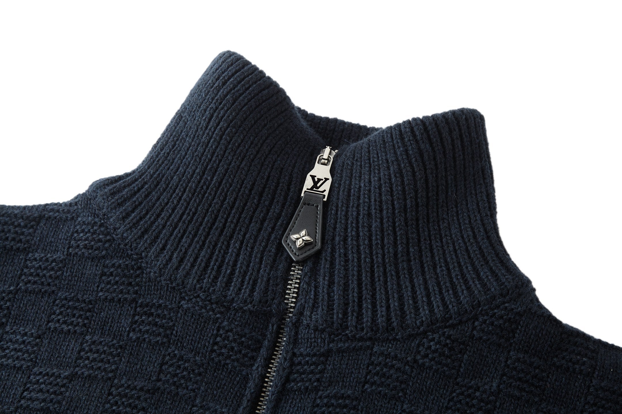 Checkerboard Turtleneck Sweater