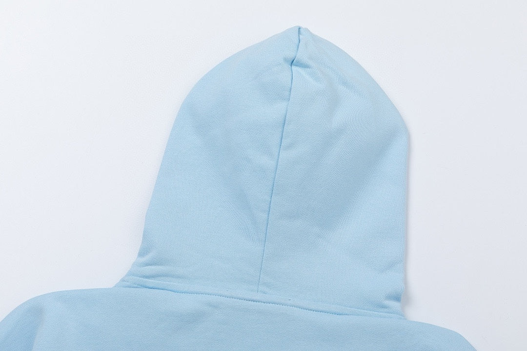 Printed cotton hooded sweatshirt