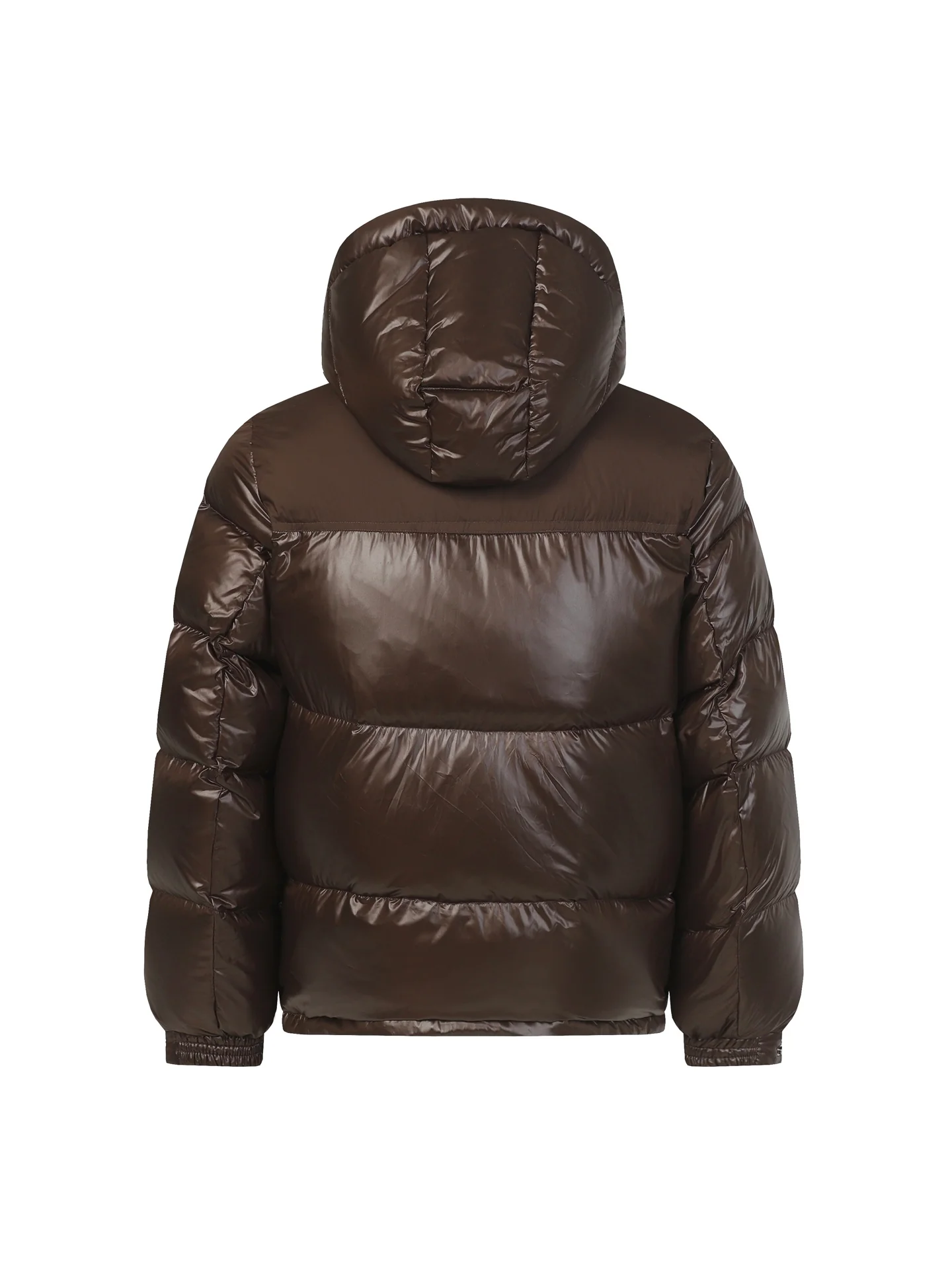 Embroidered hooded down jacket