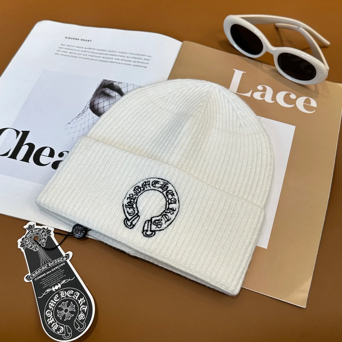 Embroidered Cashmere Knitted  Beanie