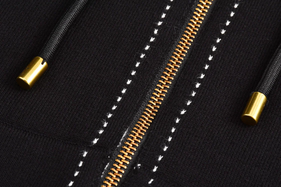 Wool Knitted Floral Hooded Jacket