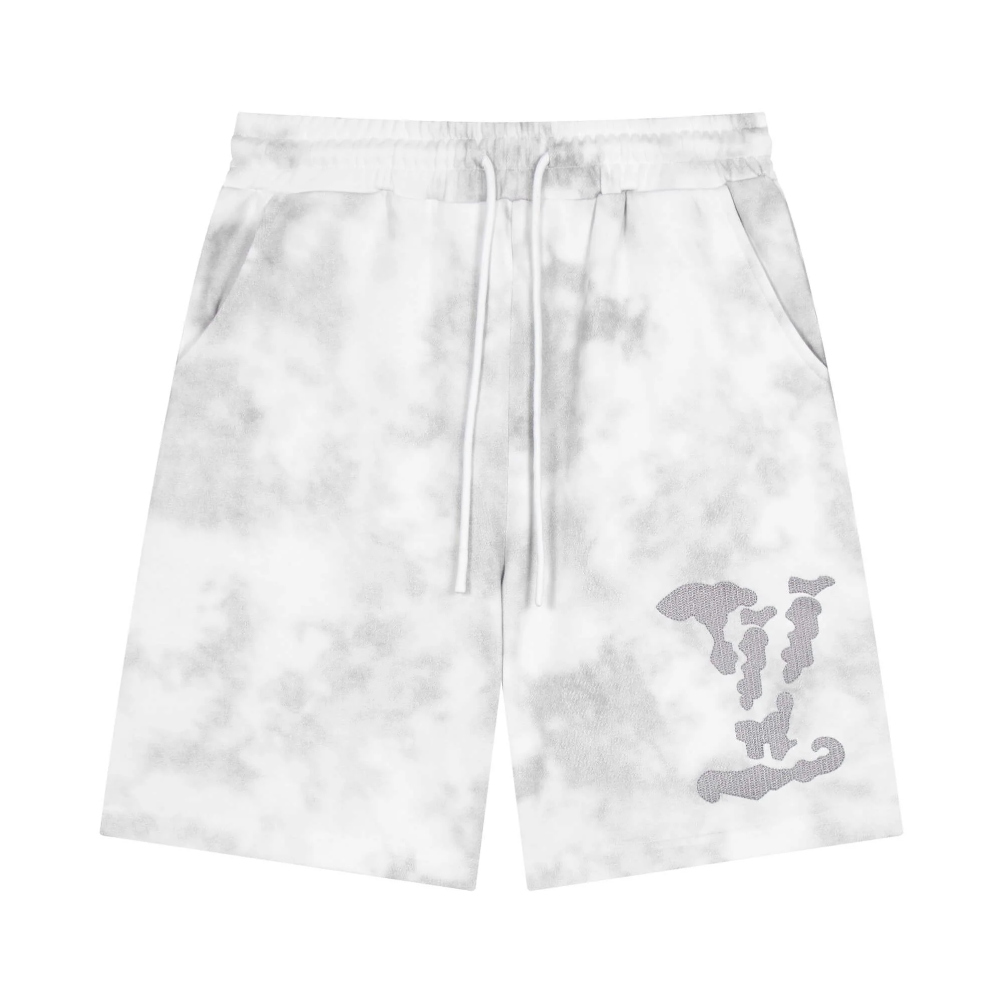 Rendered Classic Pattern Embroidery Shorts