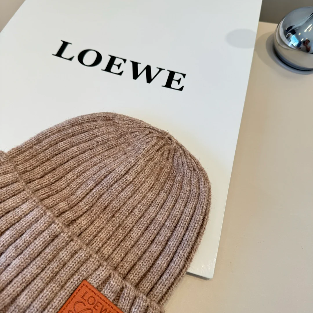 Leather Print Cashmere Knitted  Beanie