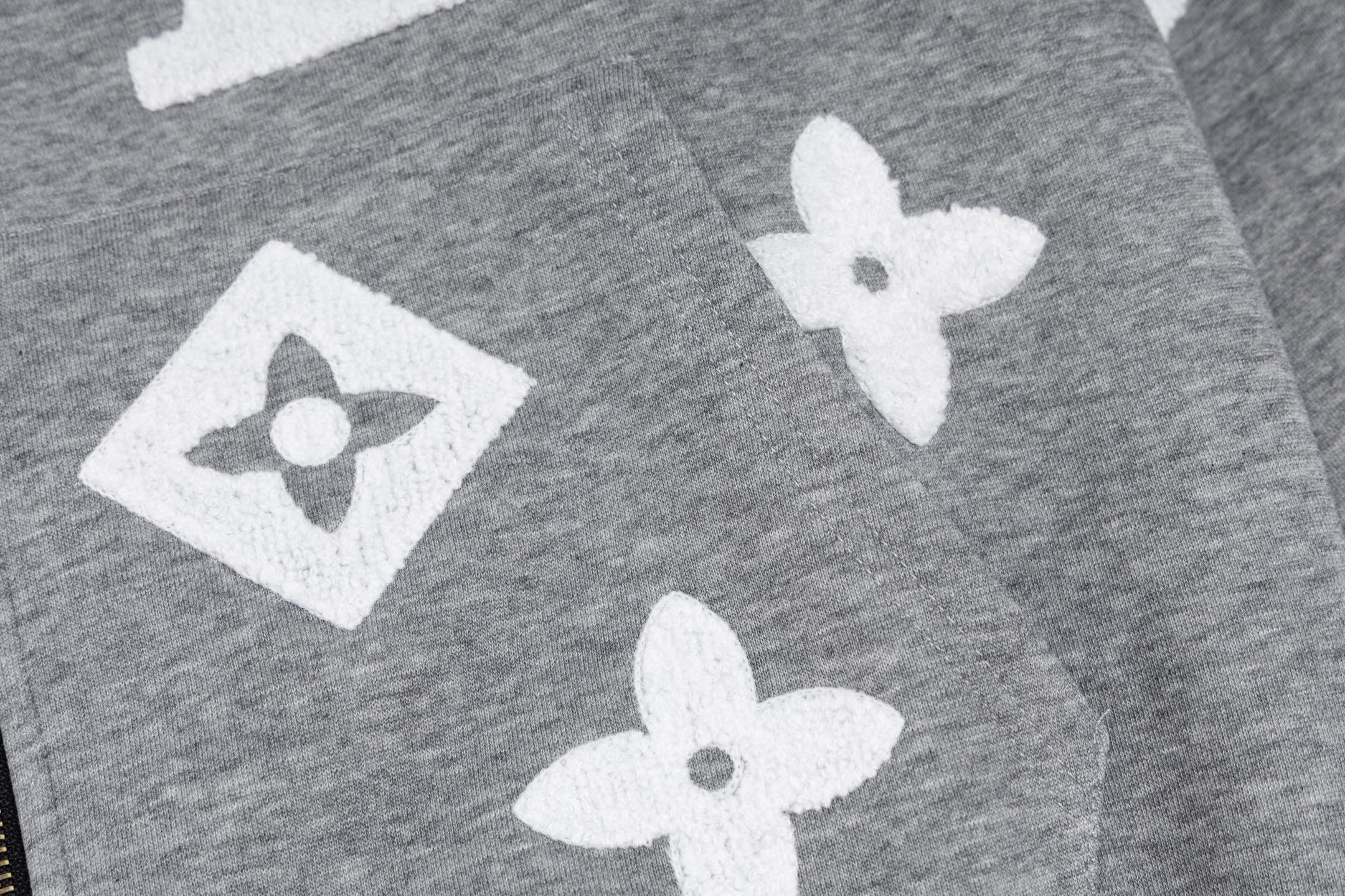 Embroidered hooded cardigan sweatshirt