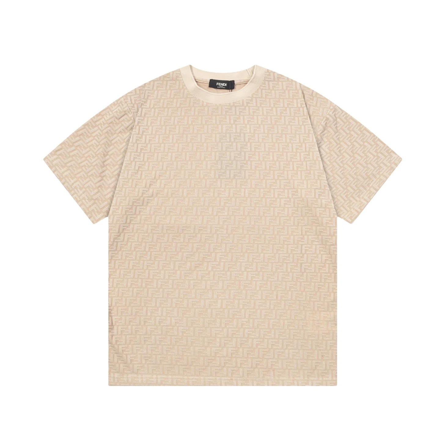 3D embroidered round neck cotton T-shirt