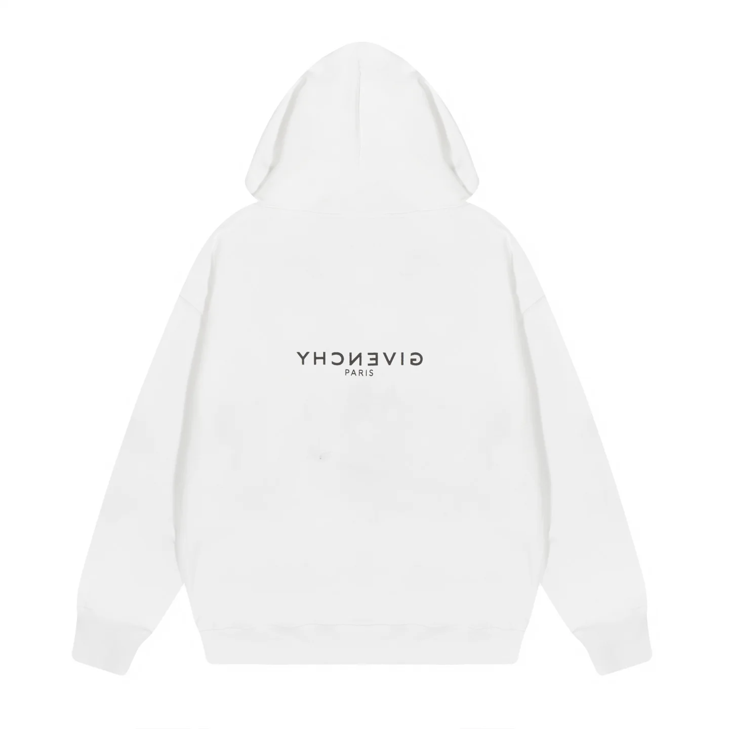 Reverse print hooded sweatshirt