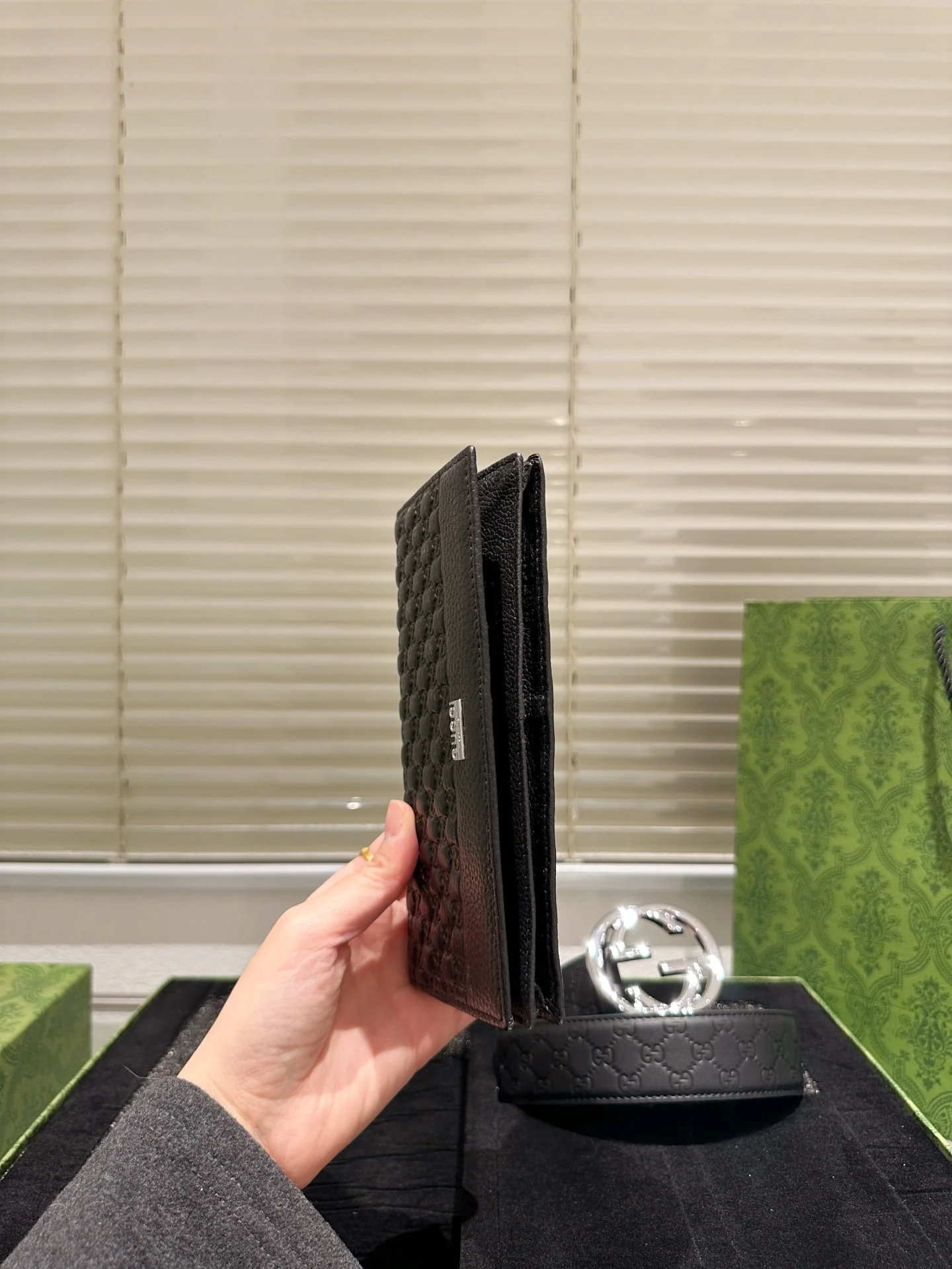 Men's Embossed Wallet + Belt Gift Box