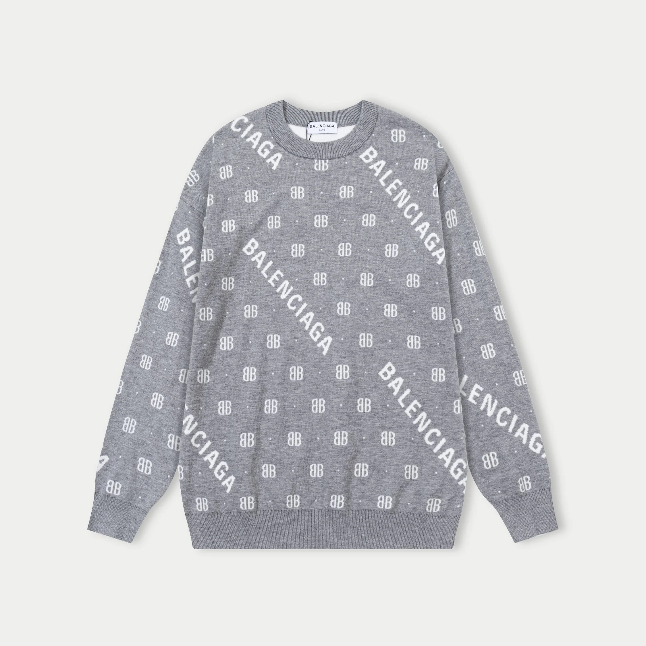 jacquard crew neck cashmere sweatshirt