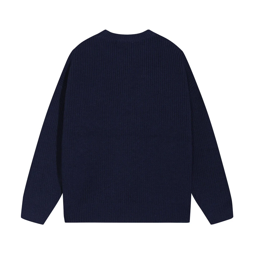 Knitted cashmere embroidered sweatshirt